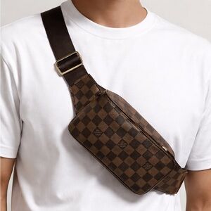 Louis Vuitton Geronimo Damier Ebene Crossbody Belt Bag (Vintage) w certificate